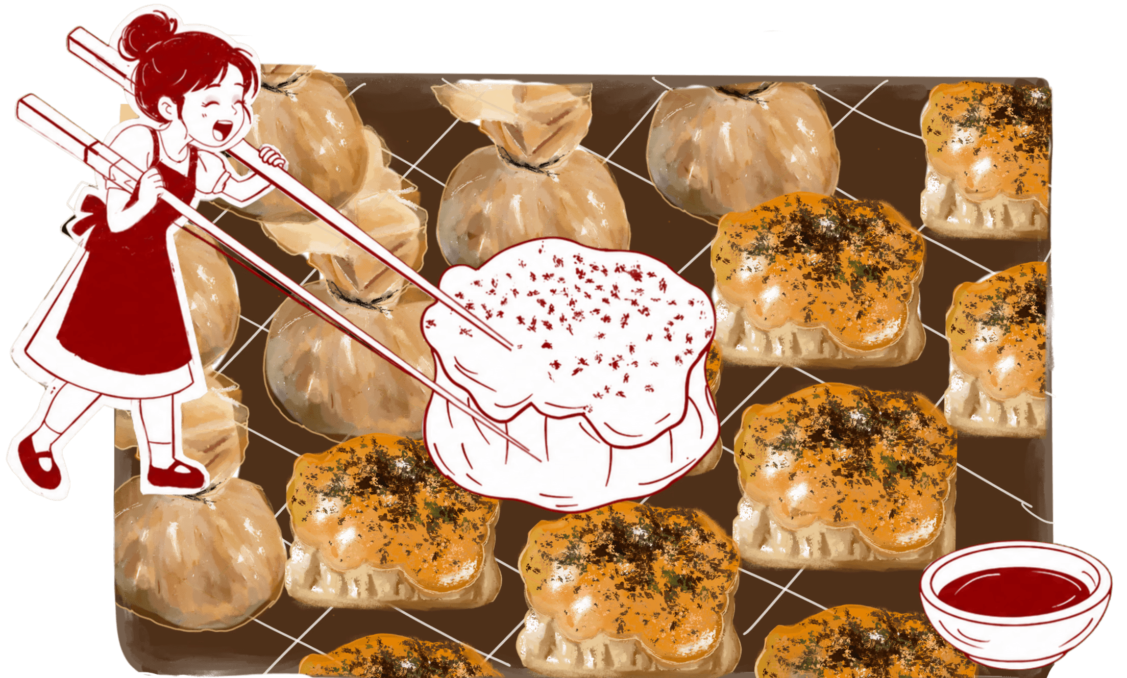 Ilustrasi menu dimsum Hirami